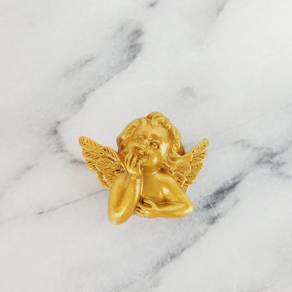 Gold Angel Cherub Shoe Charm 1 Piece - Picture 1 of 7